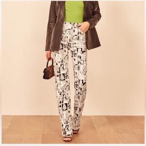 Reformation Comic Newspaper Print Jeans